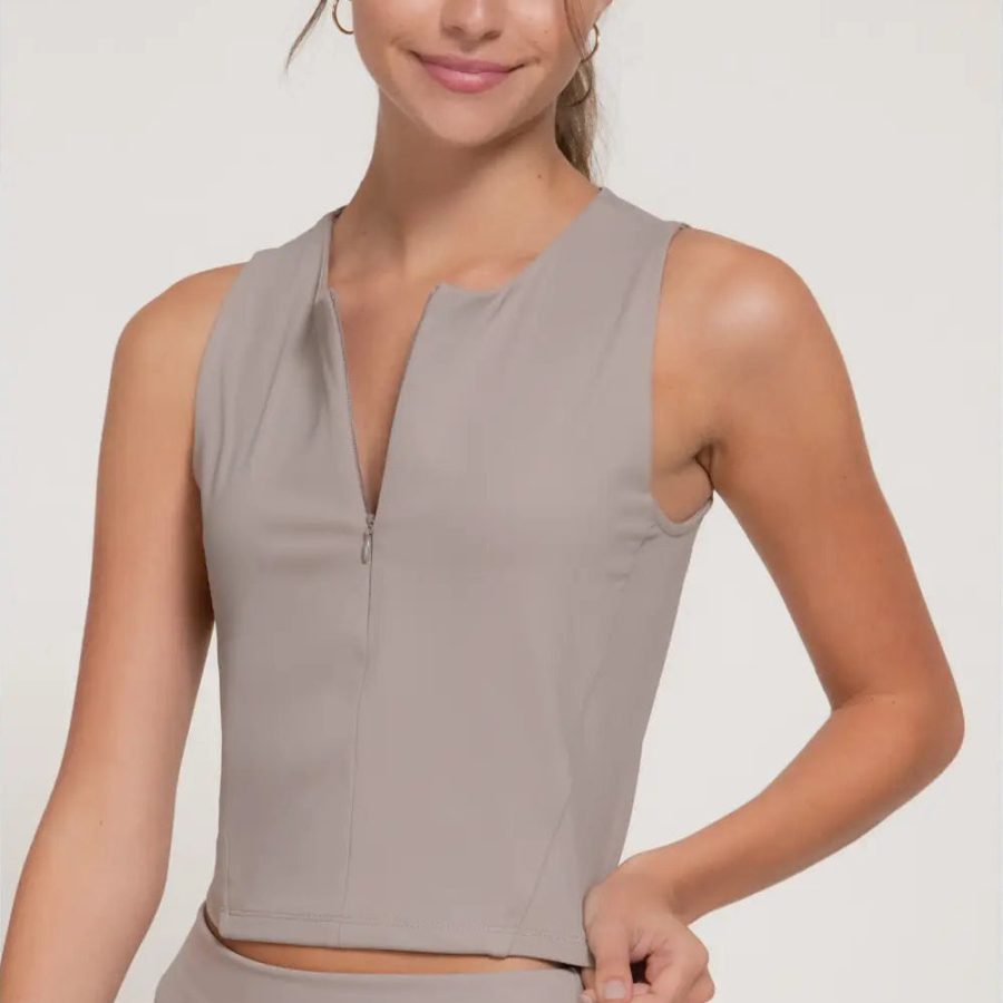 Sleeveless Half Zip Workout Top
