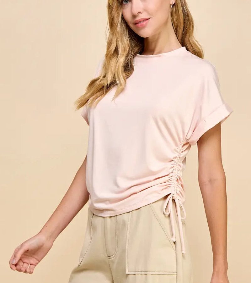 Basic Shirt with Ruched Side Detail